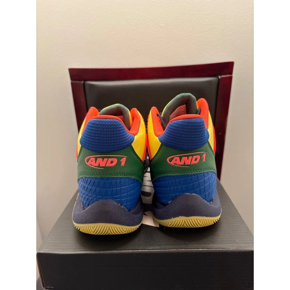 Men's Multicolor Athletic Sneakers - Yellow/Blue/Green - Picture 3 of 5